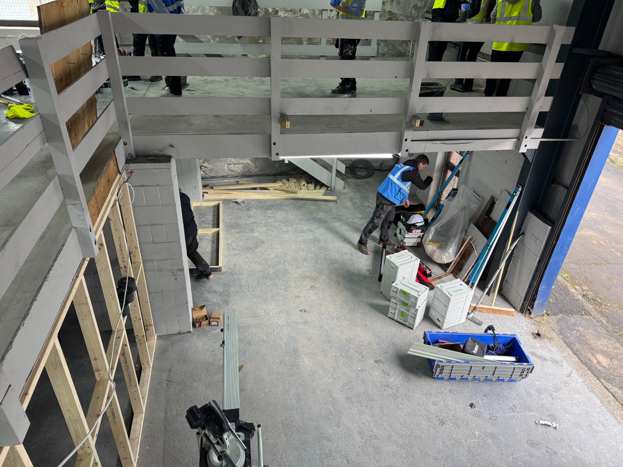 Angle grinder sending sparks