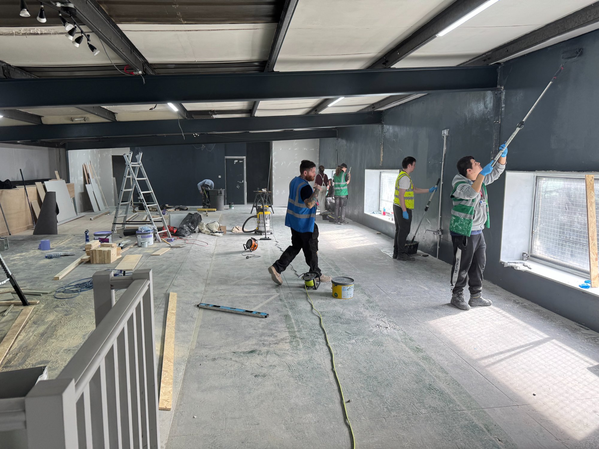 View from mezzanine looking down