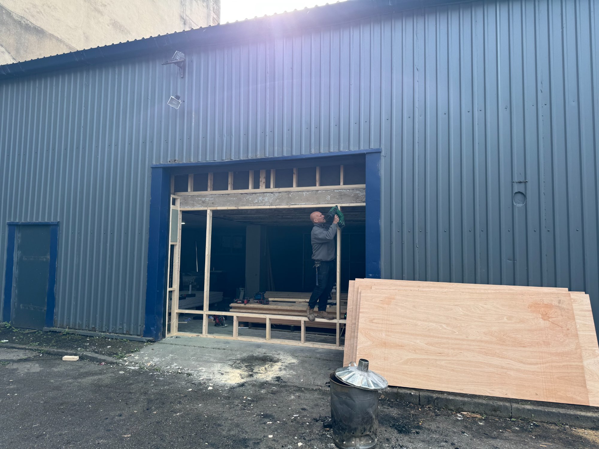 Andy Strange framing the front entrance