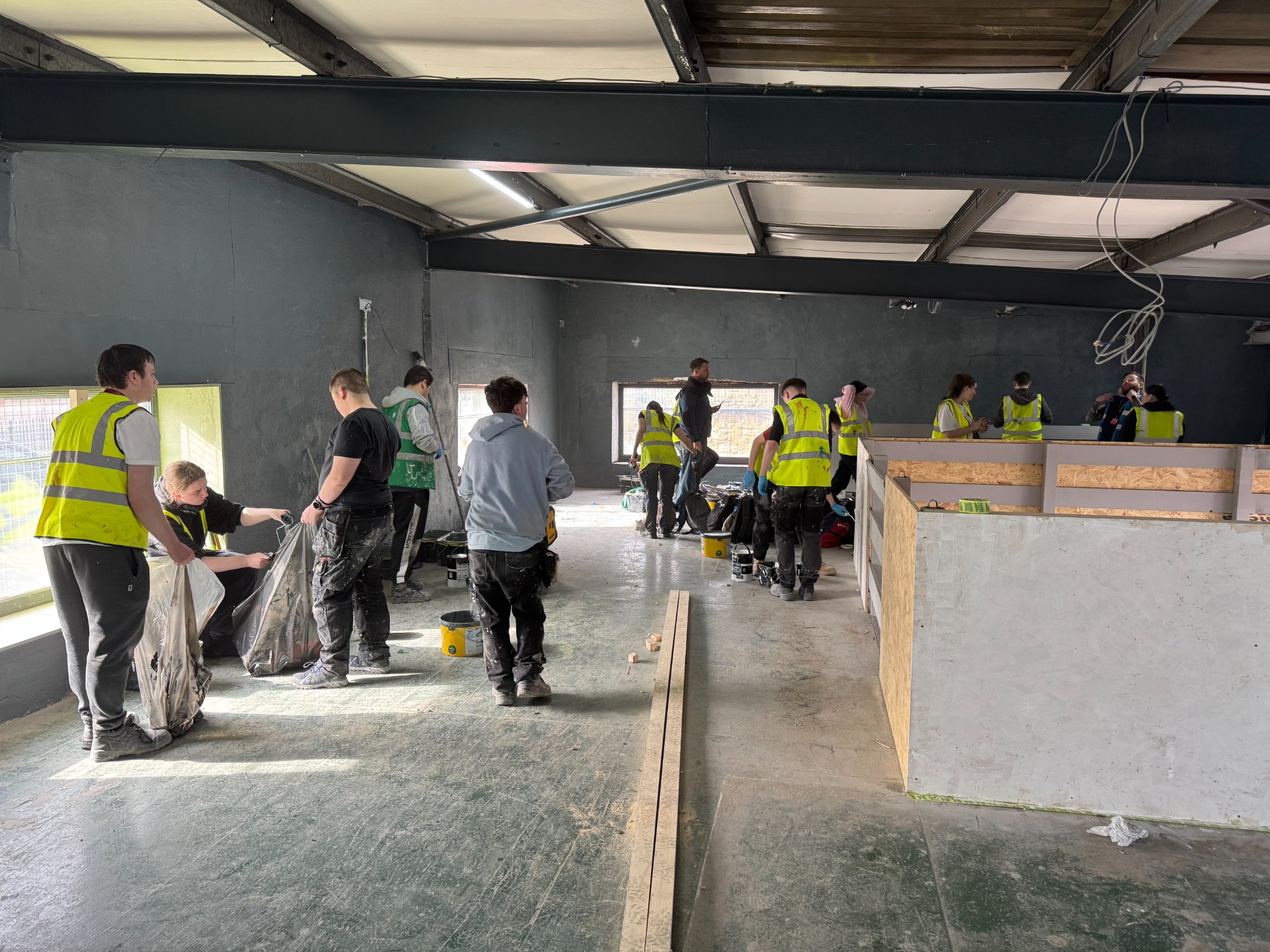 Students finishing up painting