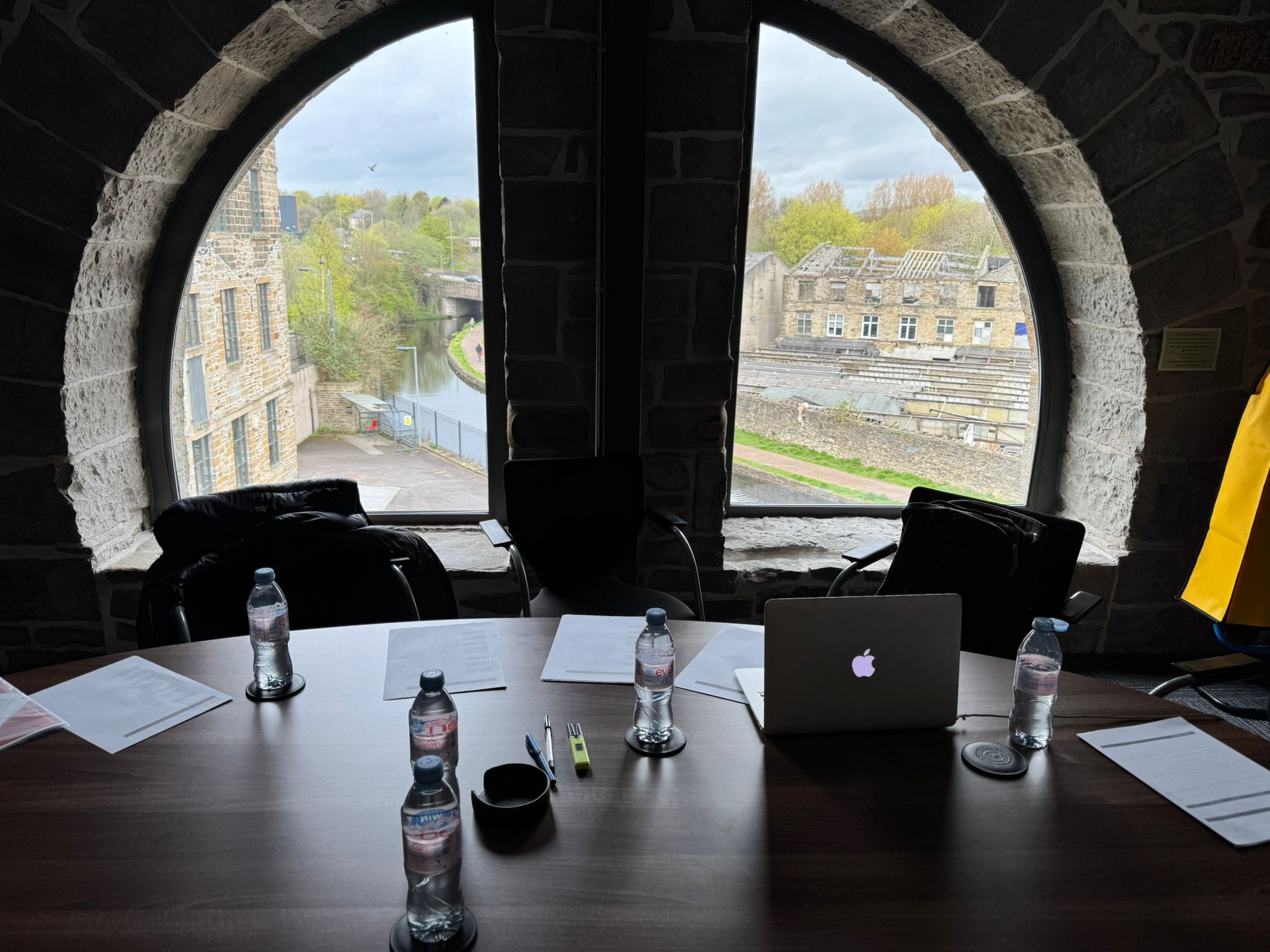 Meeting room overlooking the canal where Mikaela was appointed